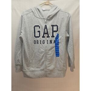 Gap Full Zip Sweater Hoodie Unisex Size 10/12 gray Fleece 6680